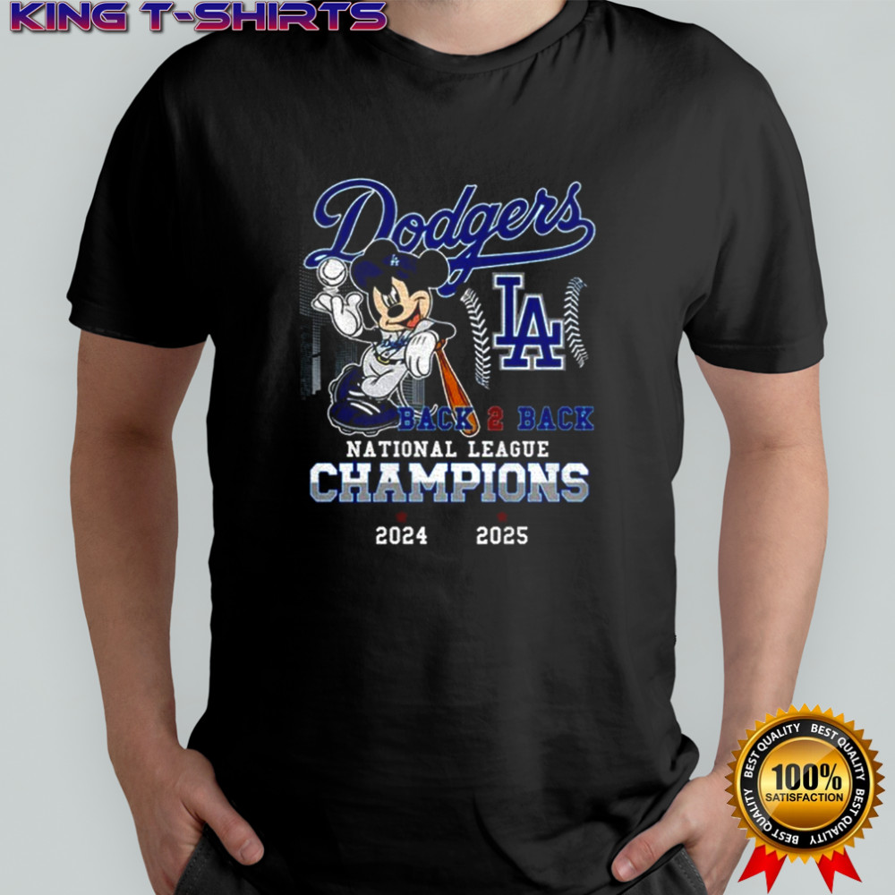 Mickey Mouse Los Angeles Dodgers 2024 2025 National League Champions Back 2 Back shirt