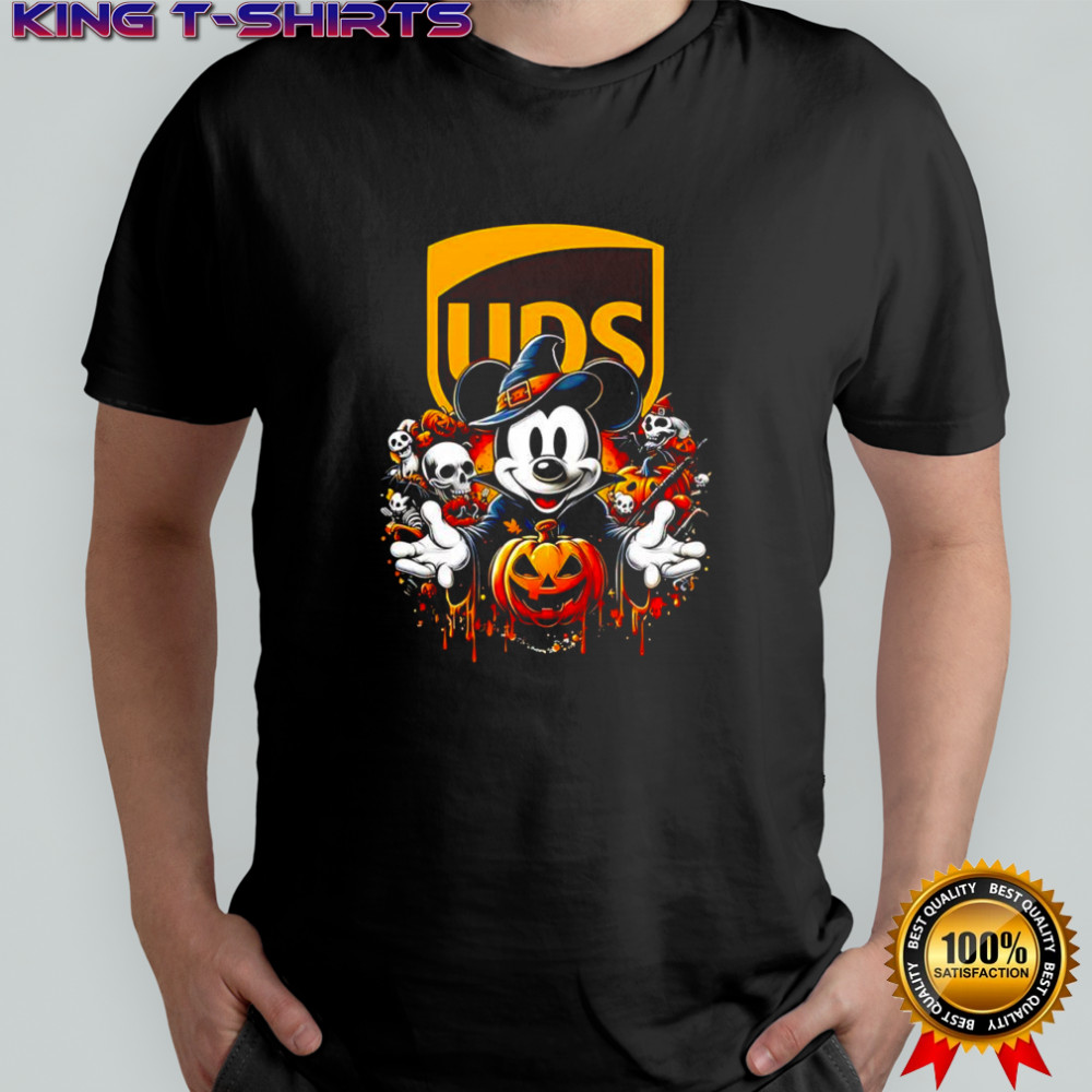 Mickey Mouse vs UPS logo Halloween wizard skulls pumpkin shirt