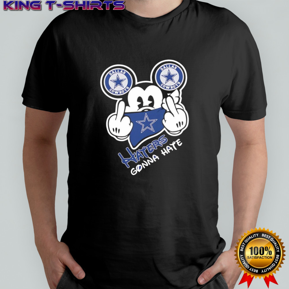 Mickey Mouse x Dallas Cowboys haters gonna hate flag logo shirt