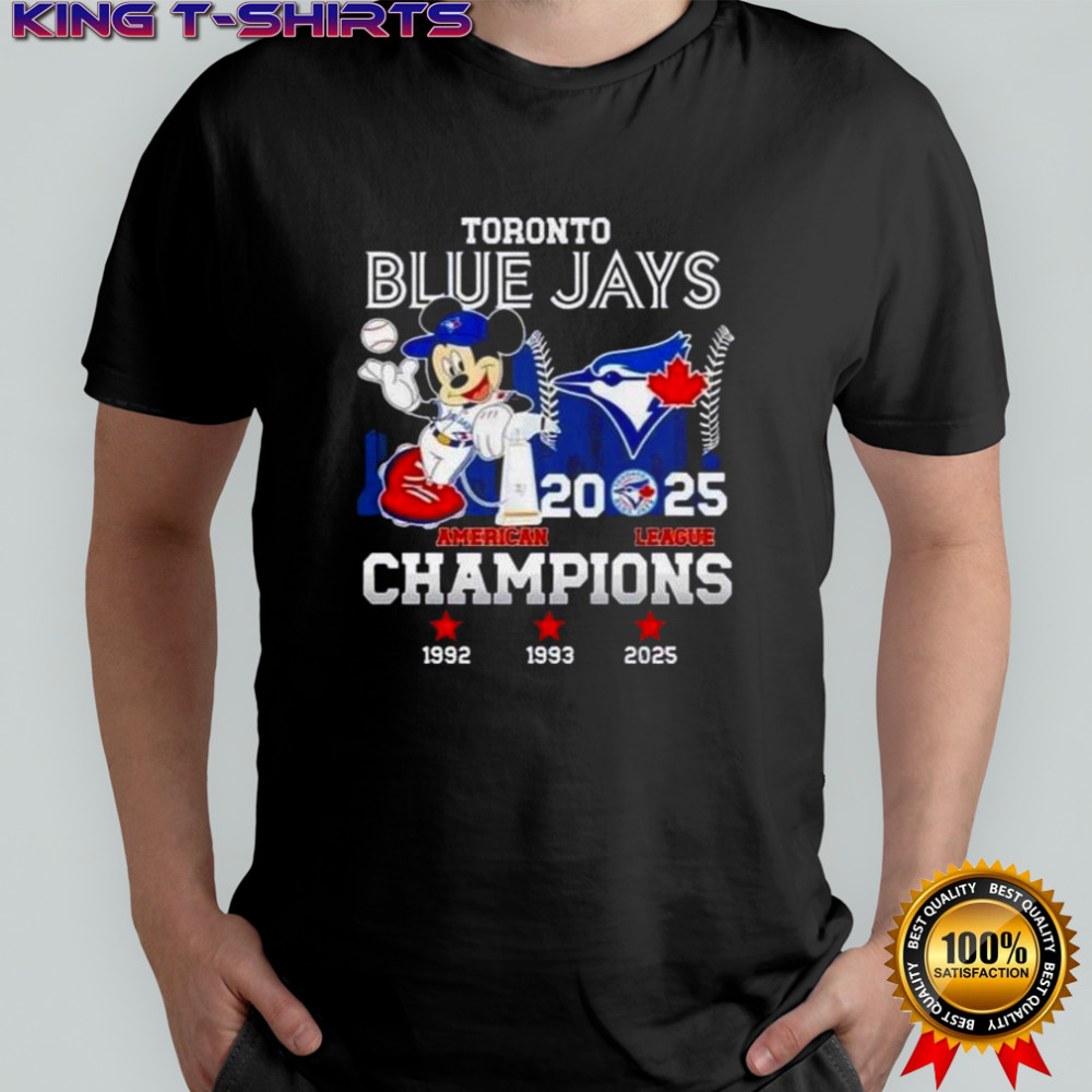 Mickey Toronto Blue Jays 2025 American League Champions 3x Times T-Shirt