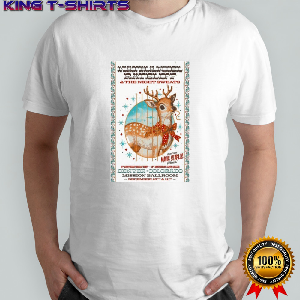 Nathaniel Rateliff Night Sweats Dec 10, 11 2025 The Mission Ballroom. Denver, CO Fawn T-Shirt
