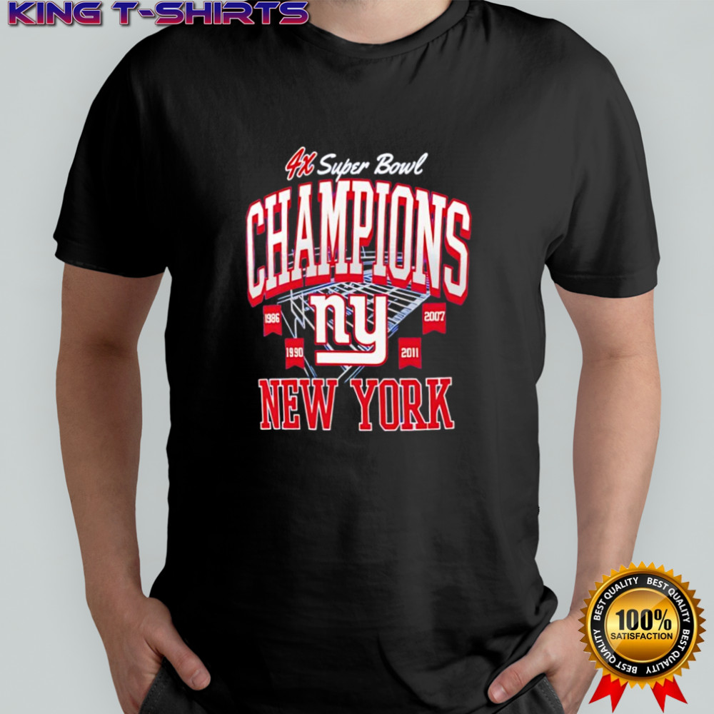 New York Giants Fanatics 4x Super Bowl Champions logo shirt