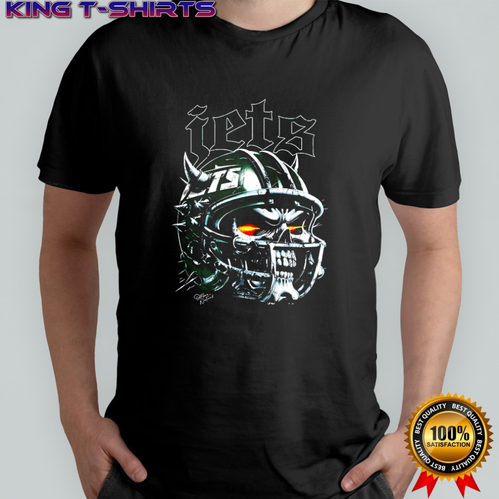 New York Jets football skull helmet Halloween shirt