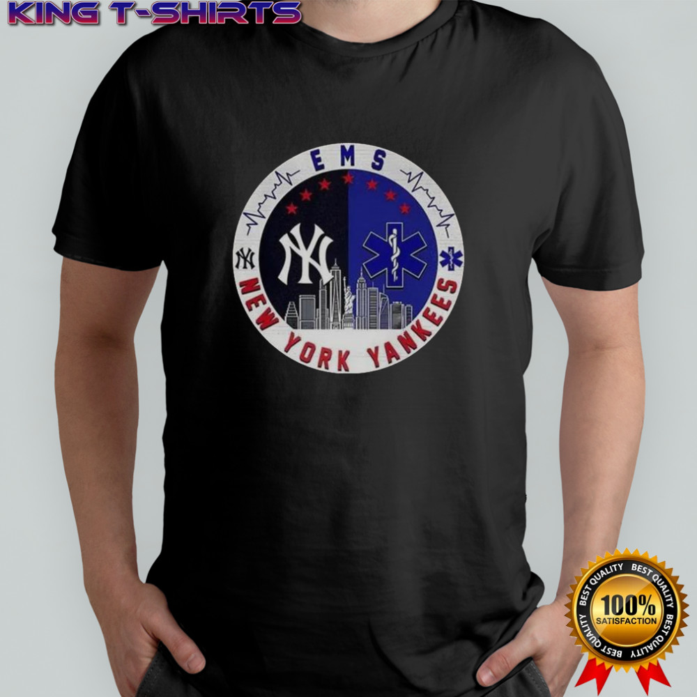 New York Yankess MLB X EMS Star Of Life Skyline Logo T-Shirt