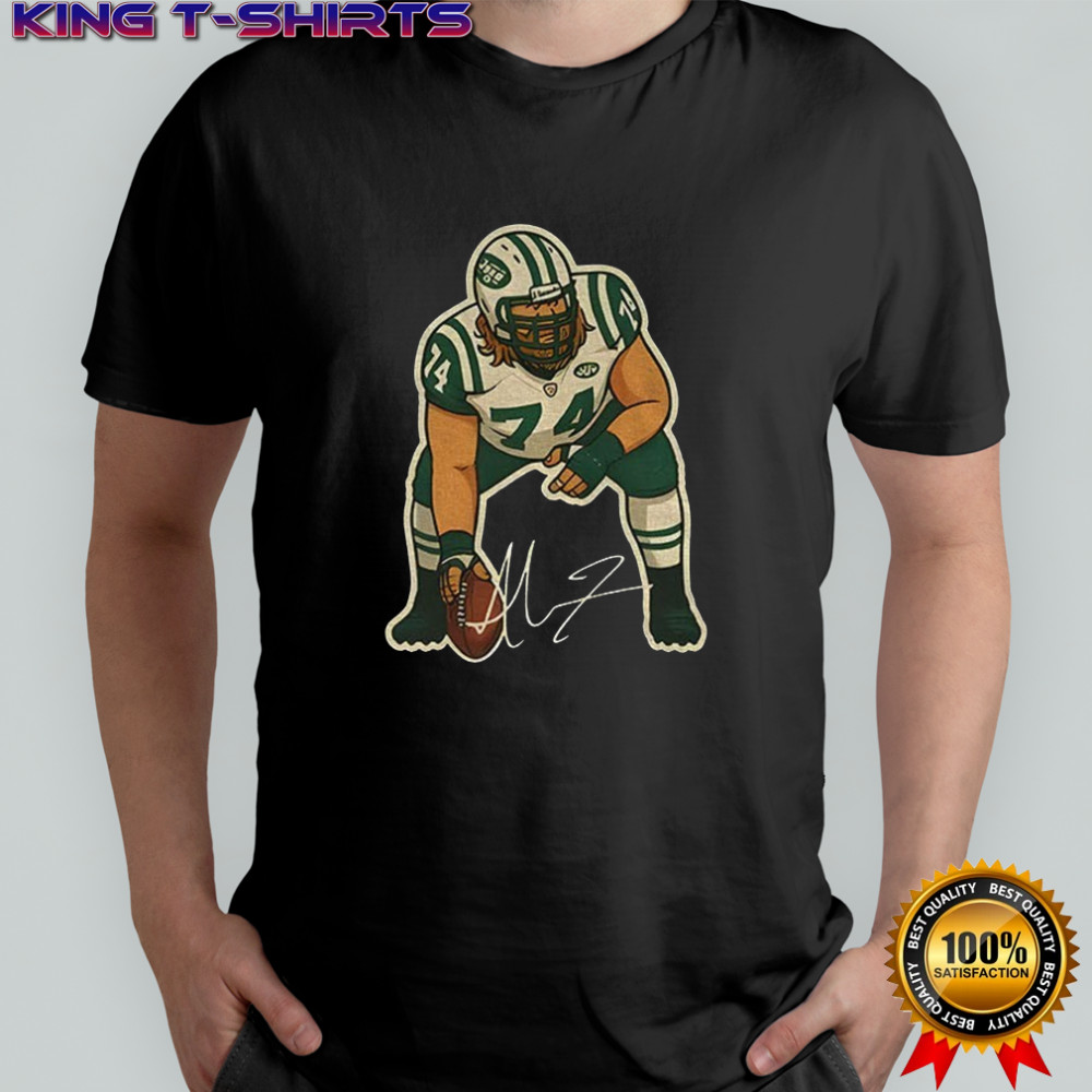 Nick Mangold cartoon New York Jets NFL Football tribute signature shirt