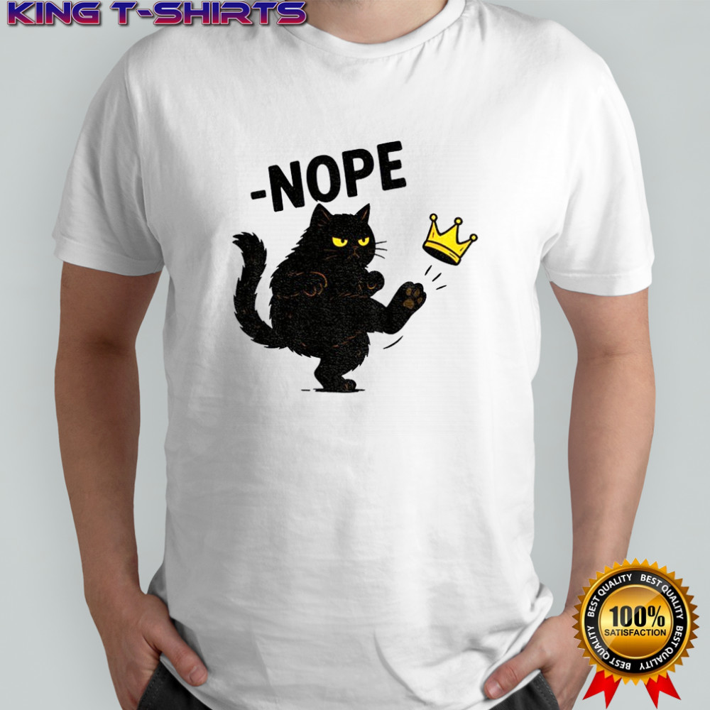 No Kings in America Black Cat Funny Political Meme shirt