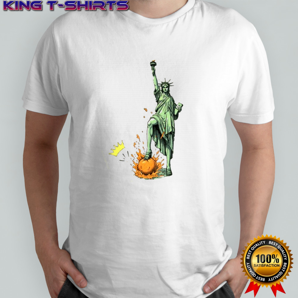 No Kings in America Statue of Liberty Over Orange Anti Trump Vintage shirt