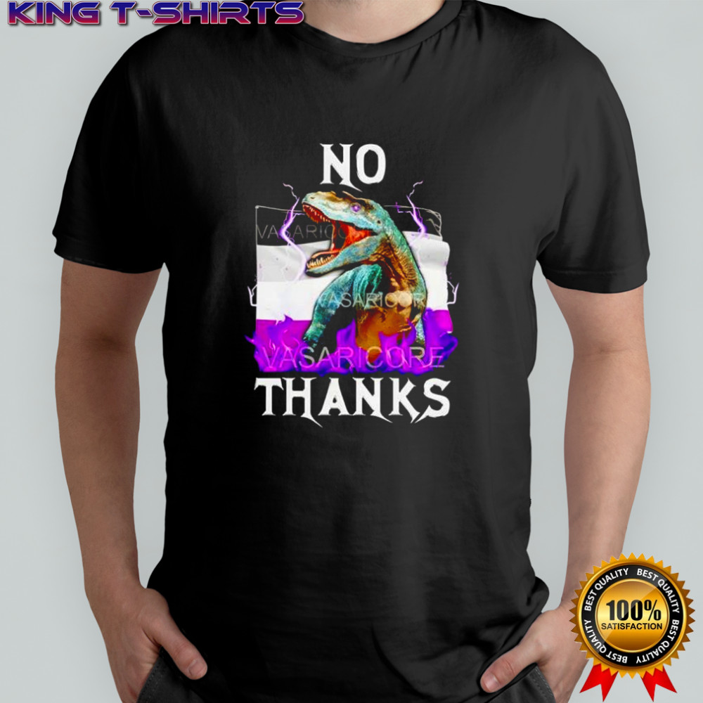 No thanks asexual flag dragon shirt