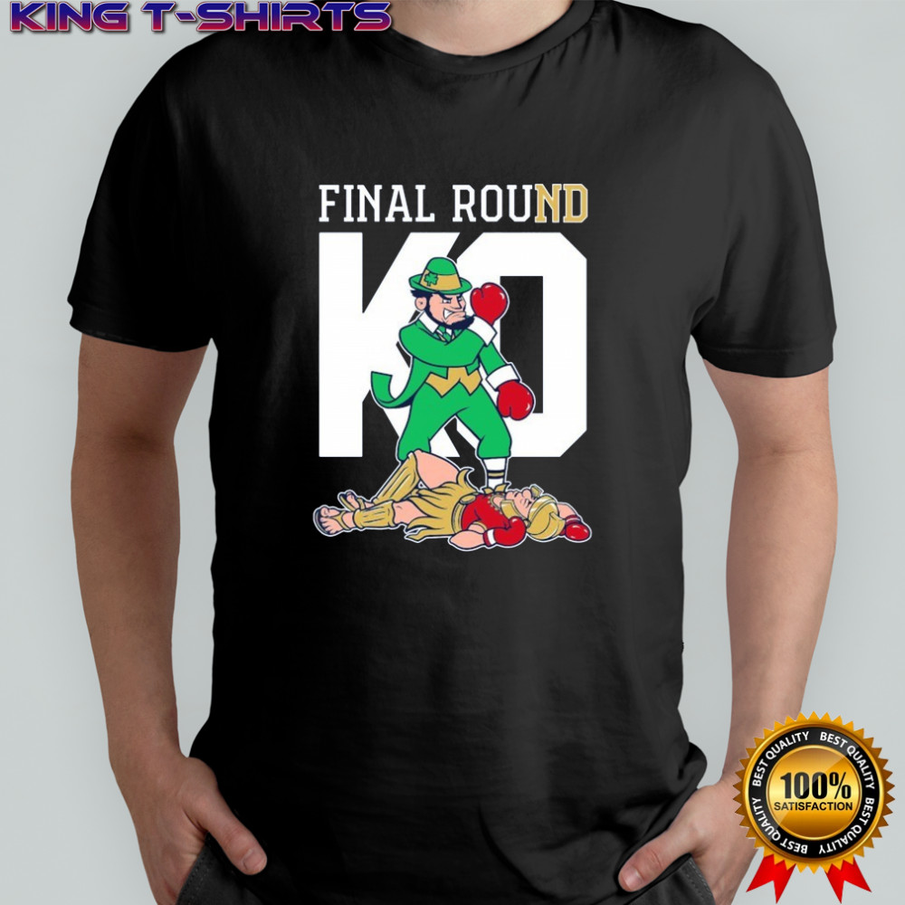 Notre Dame Fighting Irish Knock Out USC Trojans Final Round KO Boxing Mascot T-shirt