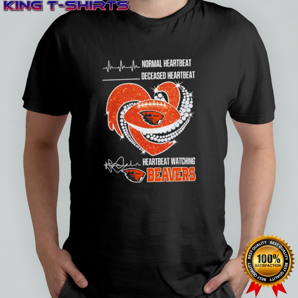 Oregon State Beaver Normal Heartbeat Deceased Heartbeat Diamond Heart shirt
