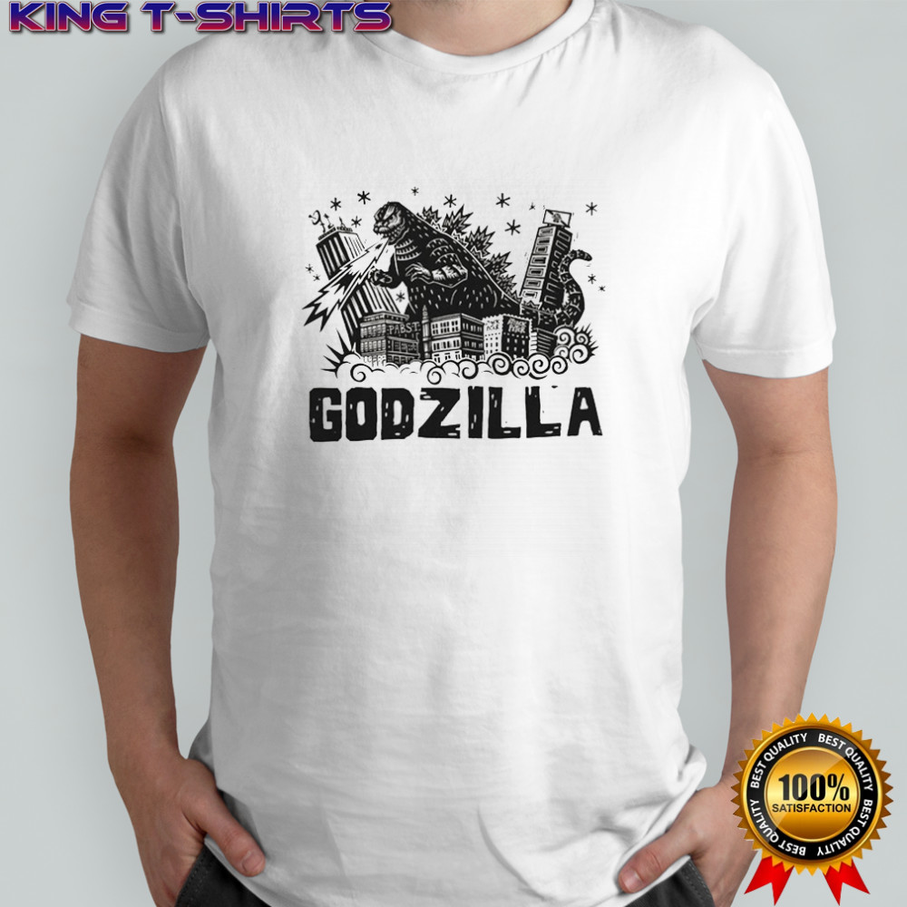 Pabst Blue Ribbon PBR x Godzilla x Attack Peter T-shirt