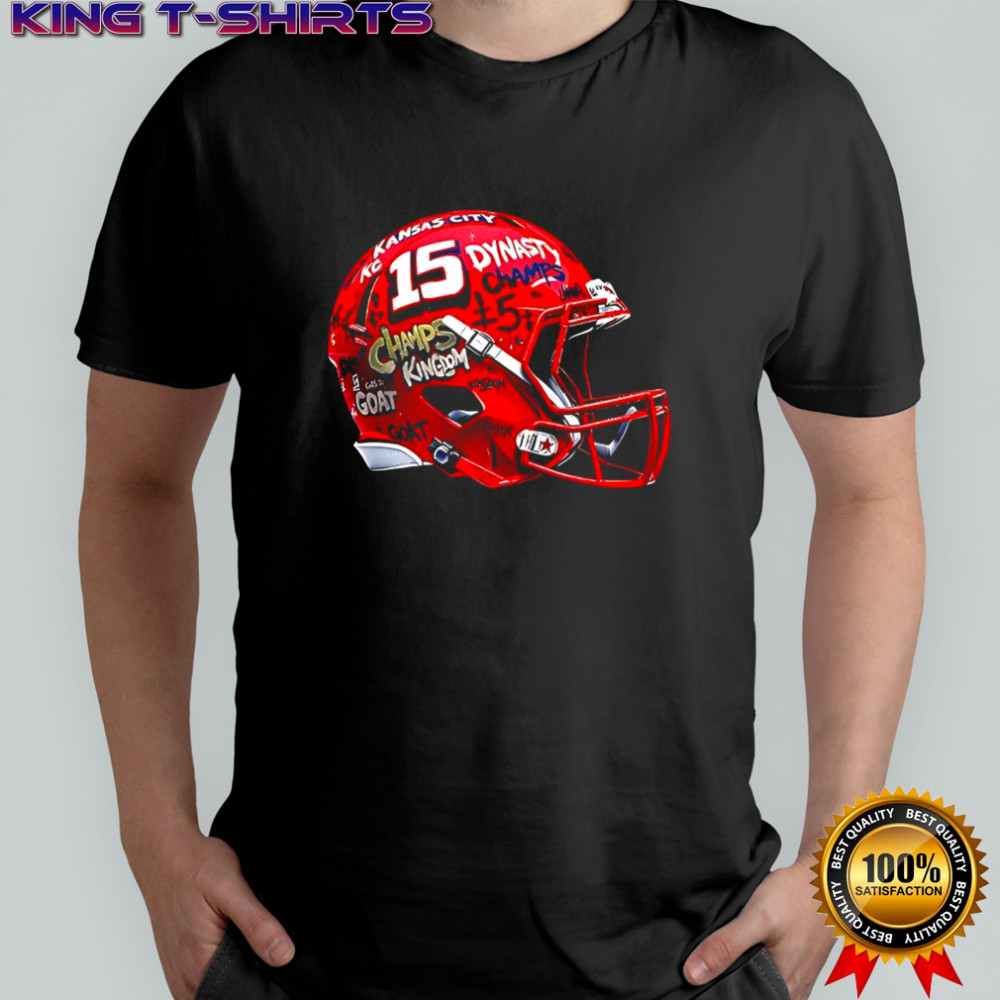 Patrick Mahomes Kansas City Chiefs football 15 Graffiti Helmet shirt