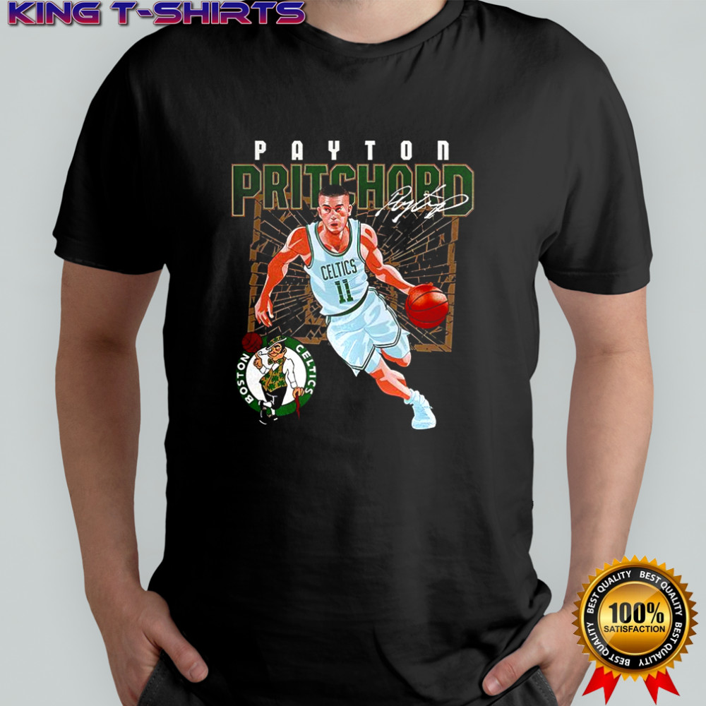 Payton Pritchard Boston Celtics NBA 2025 Shattered number 11 signature shirt