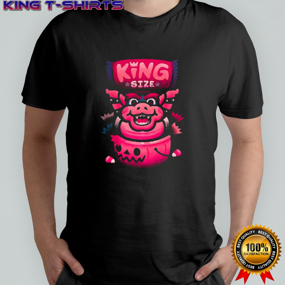 Pink Bowser King game character pumpkin Halloween shirt