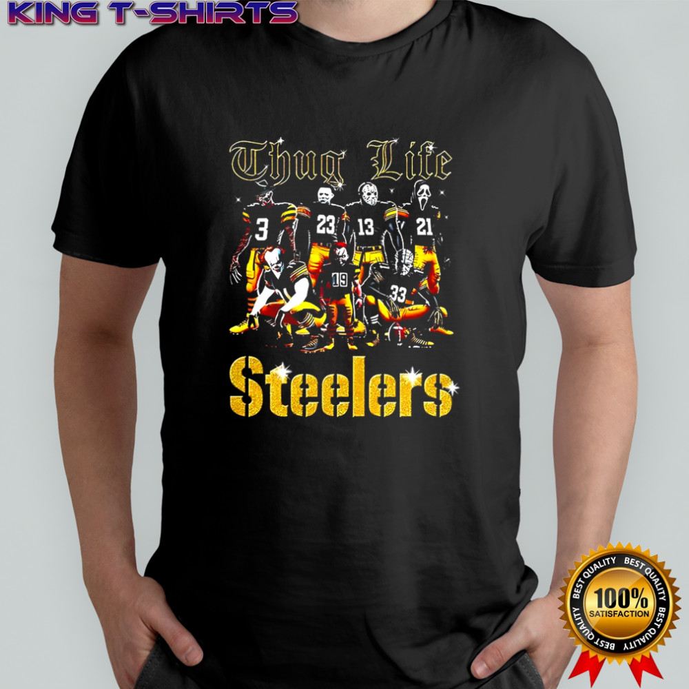 Pittsburgh Steelers fooball Thug Life horror Halloween characters shirt