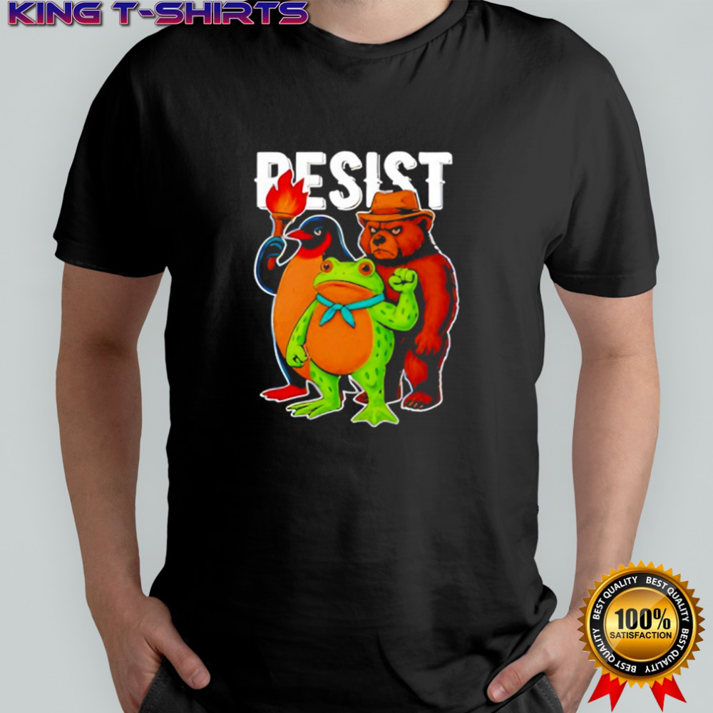 Portland Frog Protester Resist Animals shirt
