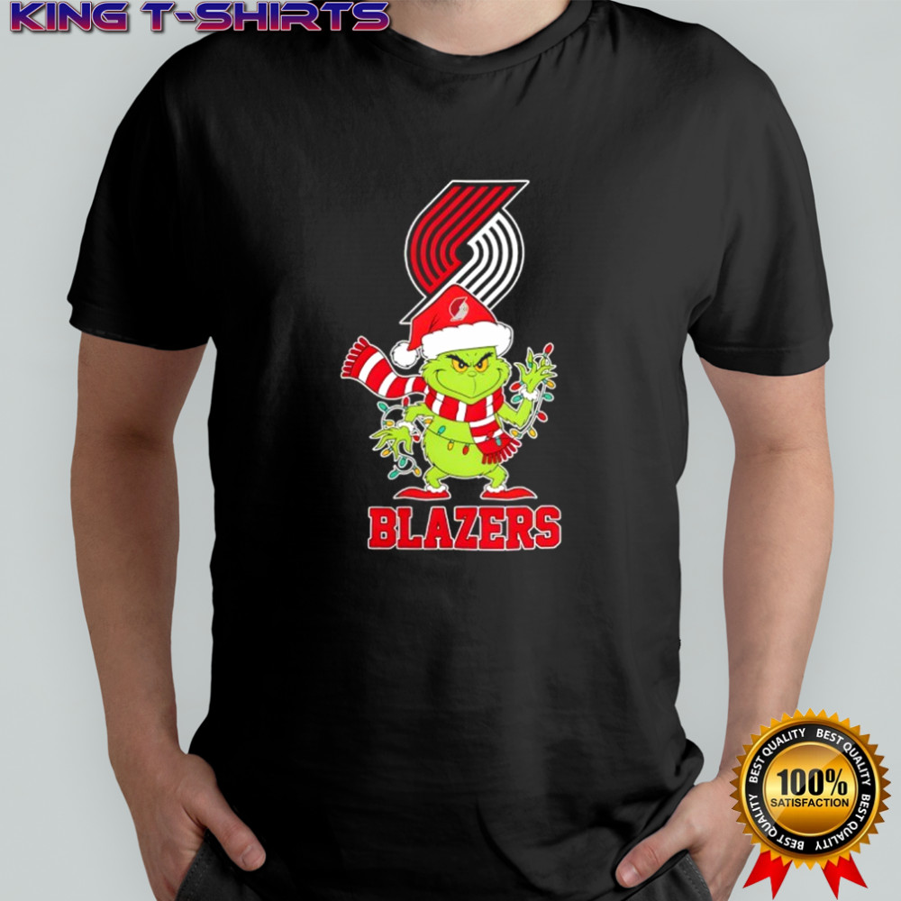 Portland Trail Blazers Christmas Grinch Santa Holiday shirt