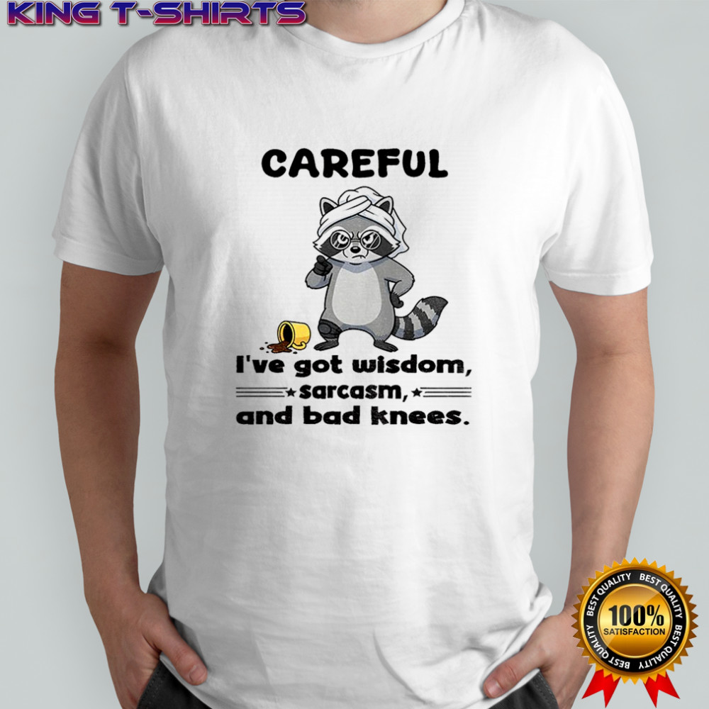 Raccoon careful I’ve got wisdom sarcasm and bad knees shirt