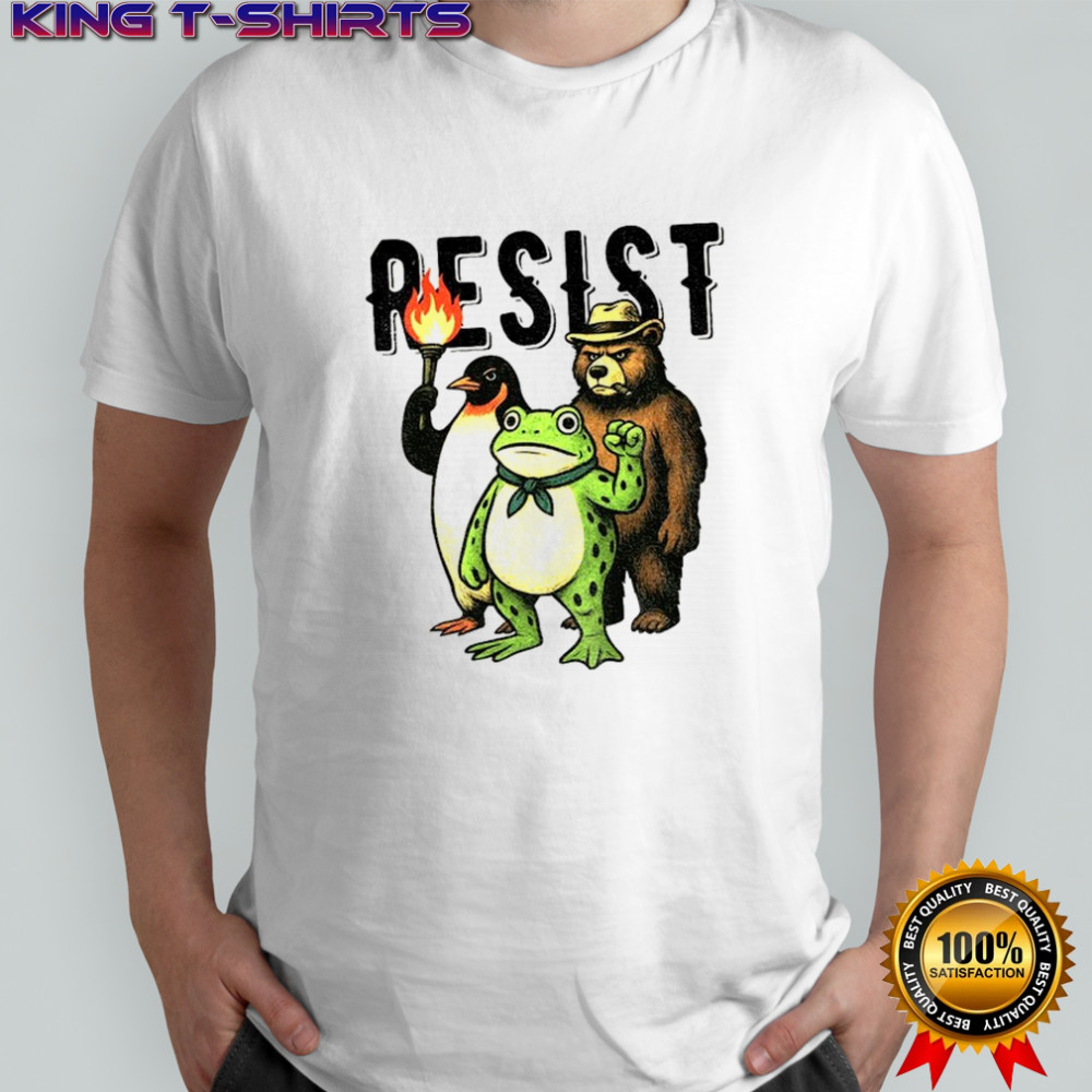 Resist Portland Frog Penguin Bear Resist Abolish ICE shirt
