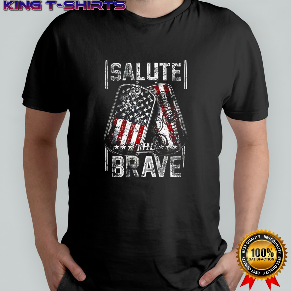 Salute The Brave soldier cards American flag shirt
