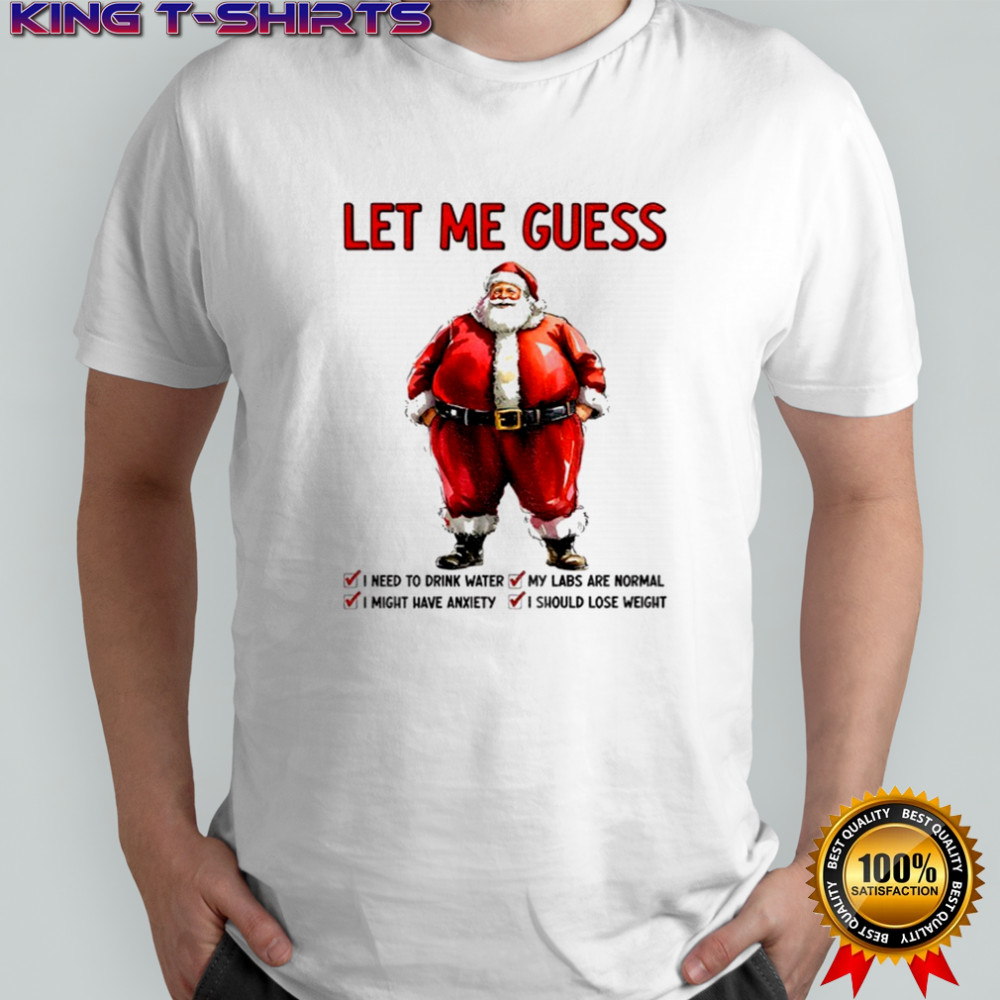 Santa Claus let me guess I need to drink water I might have anxiety my labs are normal Christmas shirt