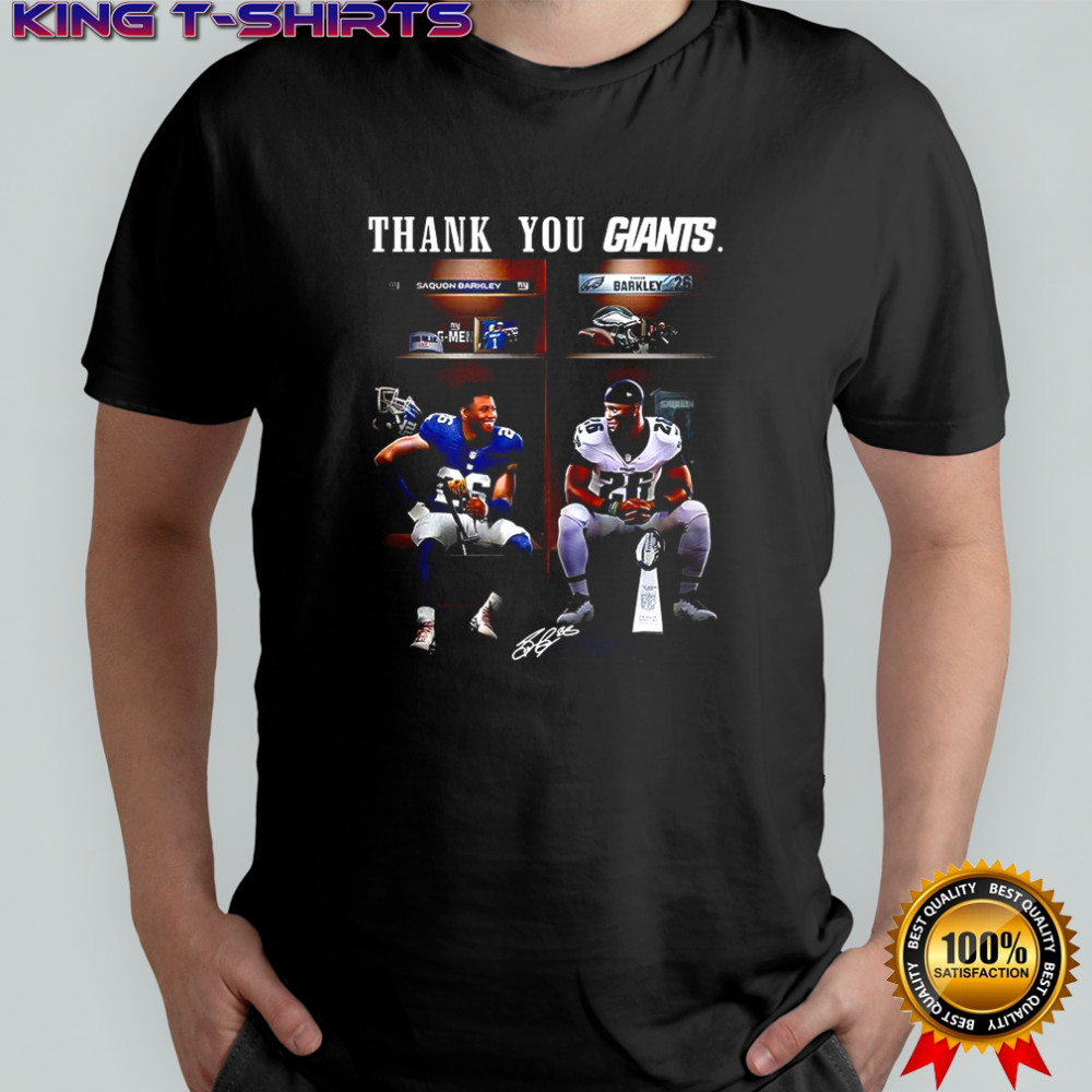 Saquon Barkley and Odell Beckham Jr Thank you New York Giants signature shirt