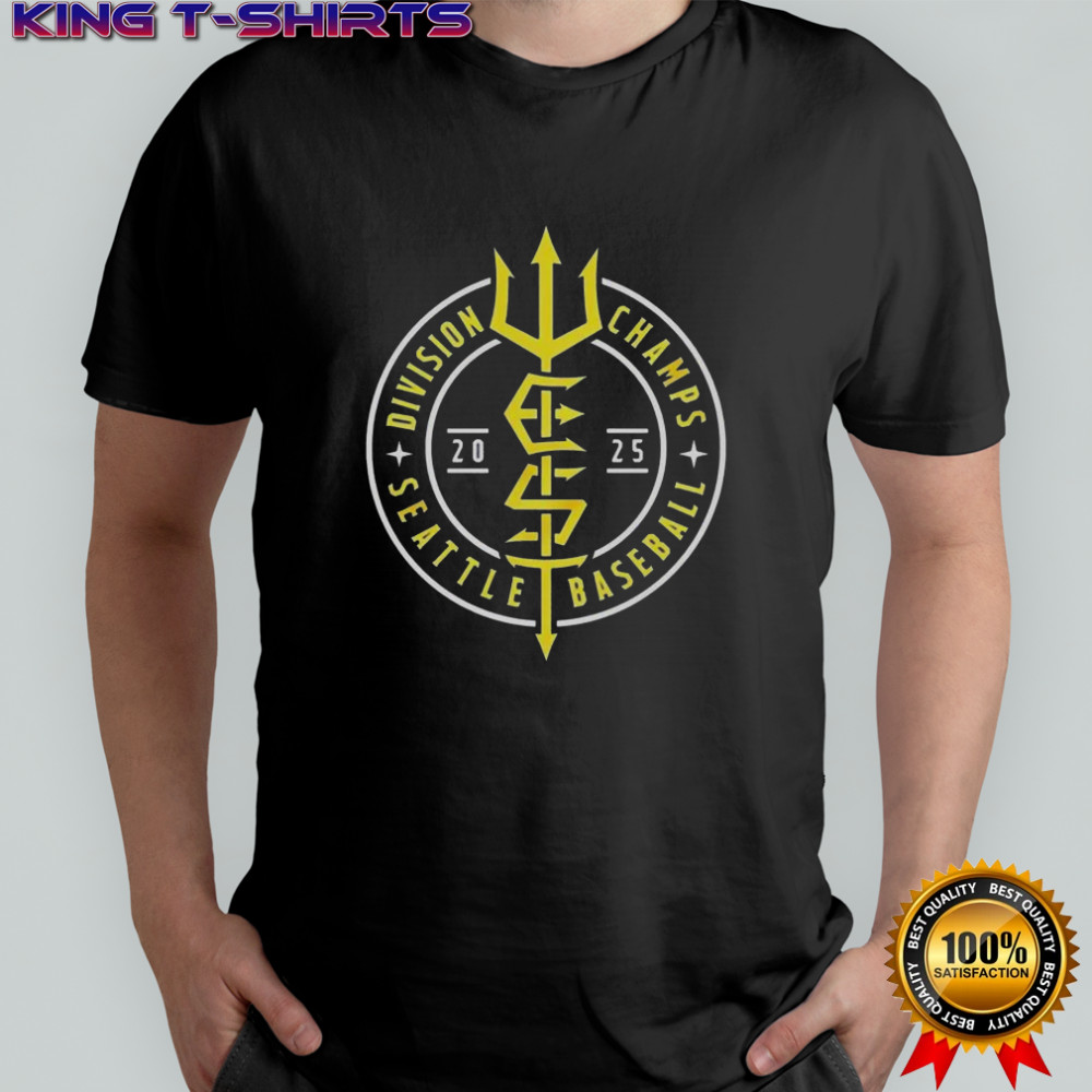 Seattle Mariners Baseball 2025 Division Champs Trident T-Shirt
