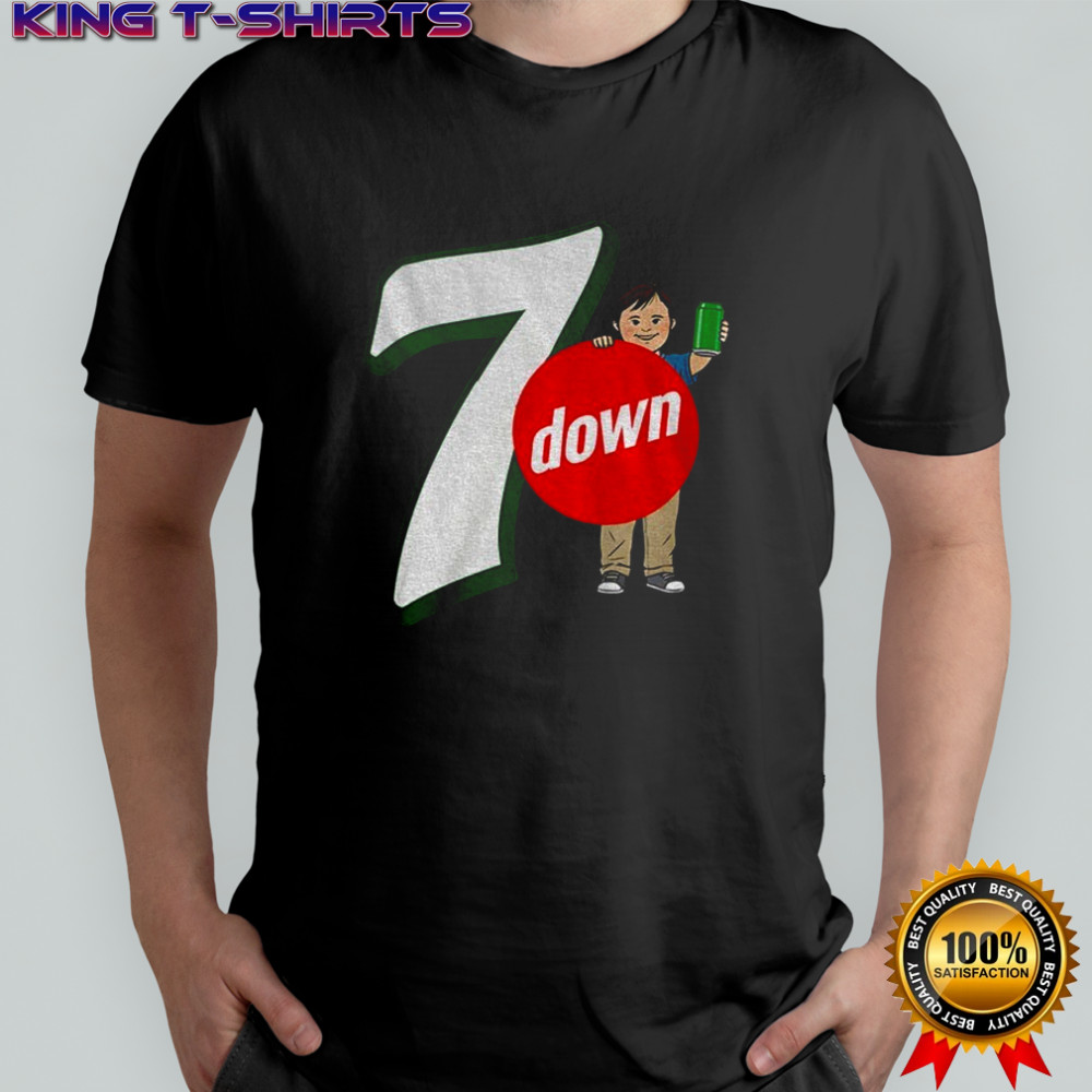 Seven down 7 up parody logo shirt