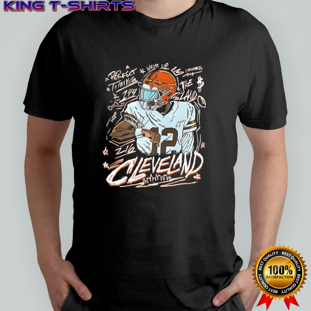 Shedeur Sanders Cleveland Browns football perfect timing wrist up legendary graphic shirt