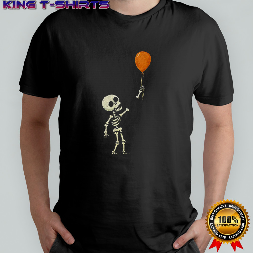 Skeleton and a balloon float away Halloween shirt