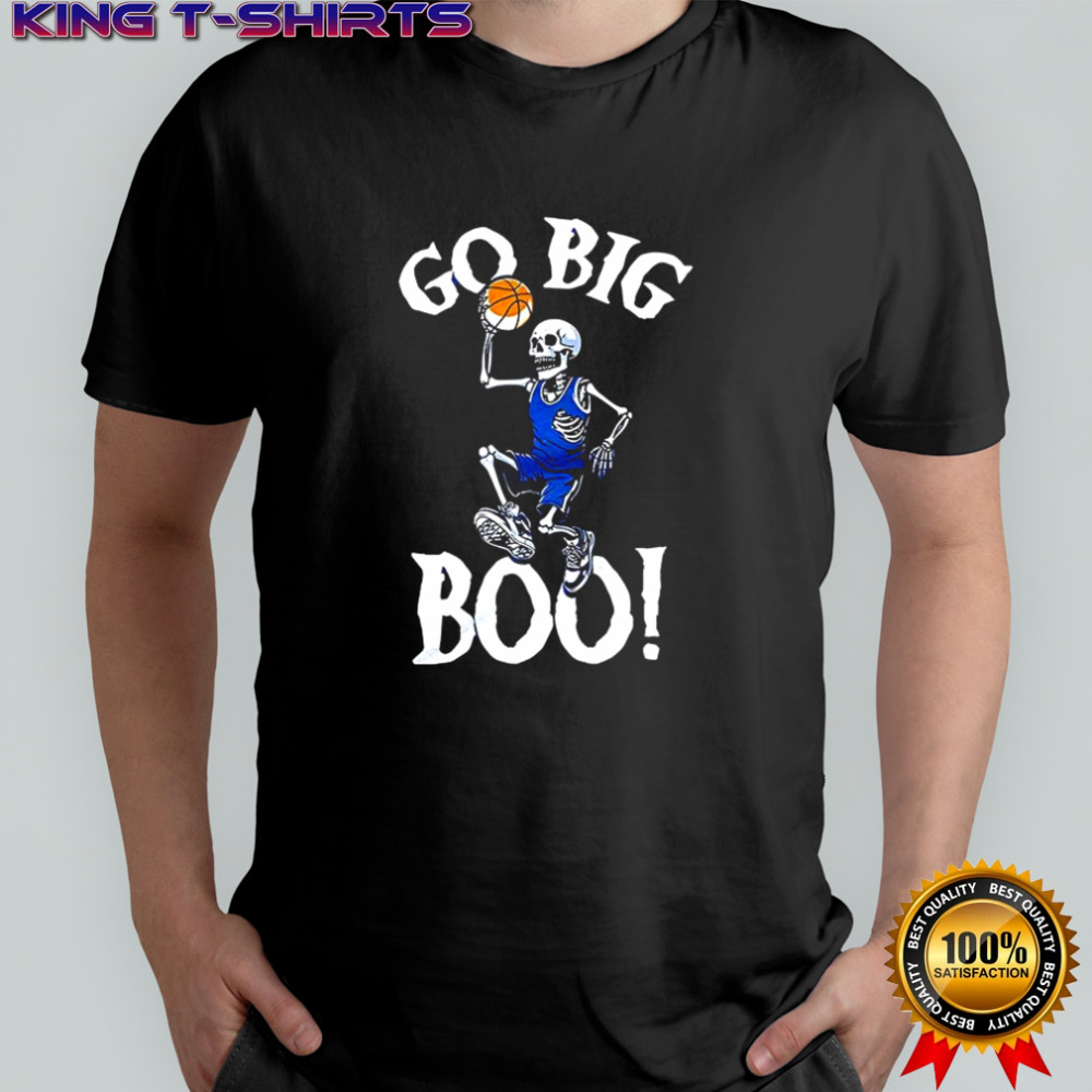 skeleton playing basketball Go Big Boo shirt