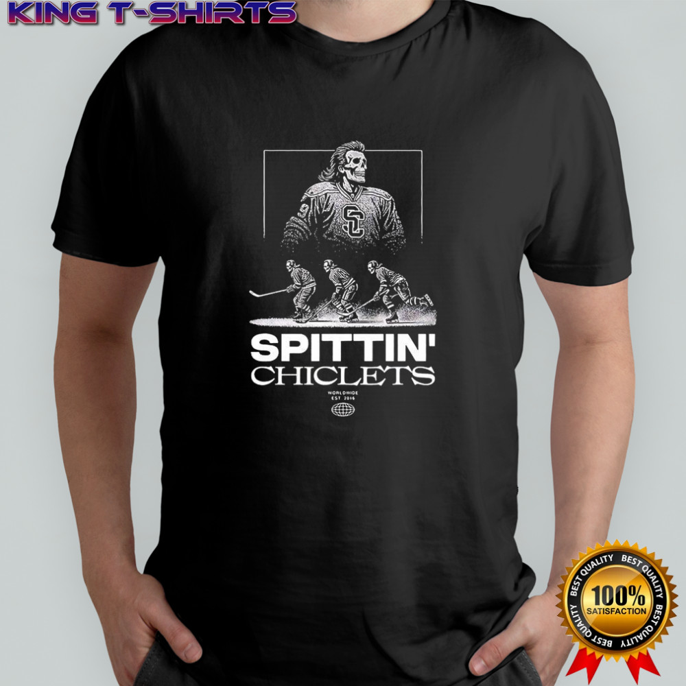 Skelton hockey Spittin Chiclets Worldwide est 2016 shirt