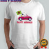 Snoopy and Woodstock driving car Party Animals Savannah Bananas logo shirt