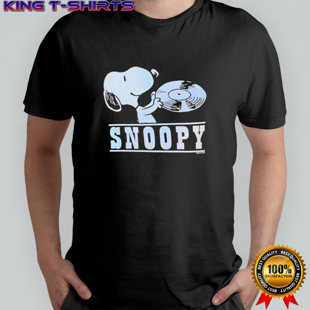 Snoopy holding a vinyl record shirt