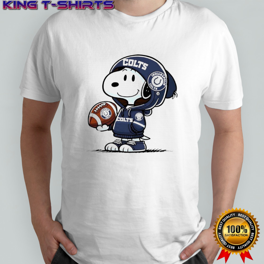 Snoopy wears Indianapolis Colts hoodie logo shirt