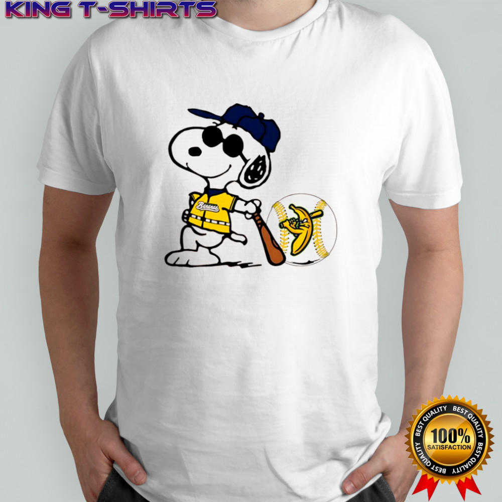 Snoopy with Savannah Bananas baseball team shirt