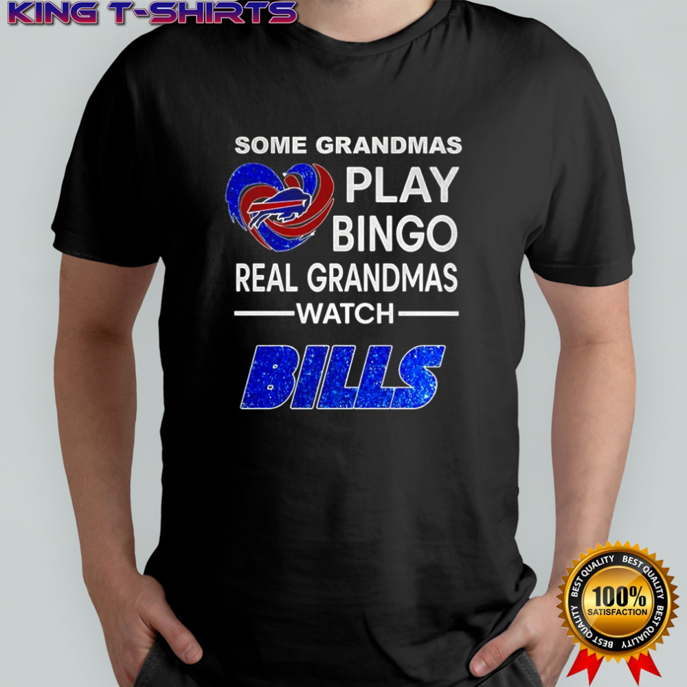 Some grandmas play bingo real grandmas watch Buffalo Bills football diamond heart shirt