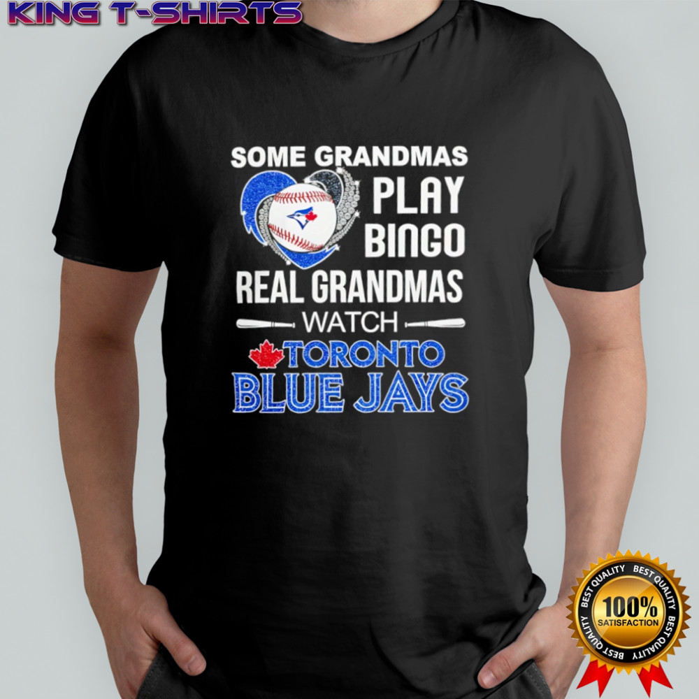 Some grandmas play bingo real grandmas watch Toronto Blue Jays Baseball Diamond Heart shirt
