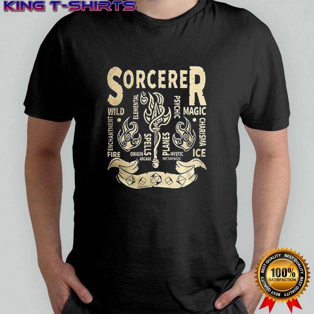Sorcerer Grunge Dungeons and Dragons shirt