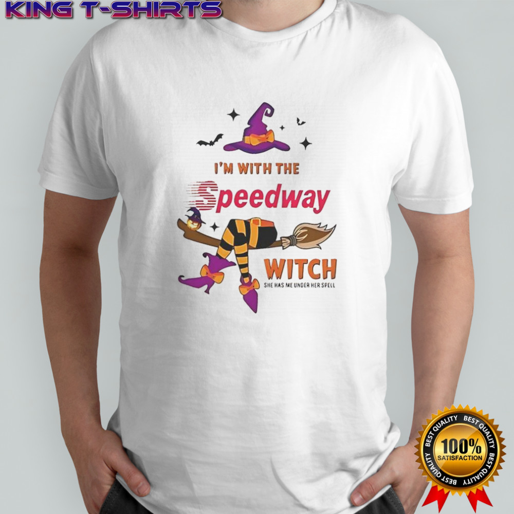 Speedway I’m With The Witch She Has Me Under Her Spell Halloween T-Shirt
