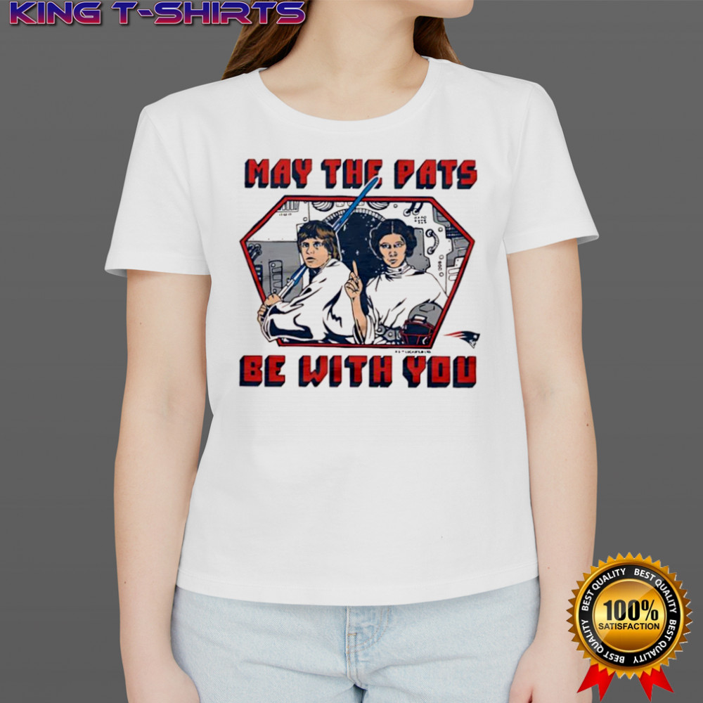 Star Wars x New England Patriots Luke Skywalker & Princess Leia may the pats be with you shirt