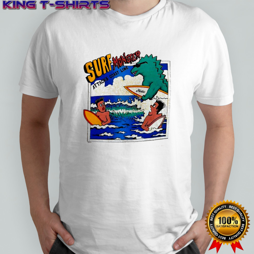 Surf Monster attacks coast line shirt