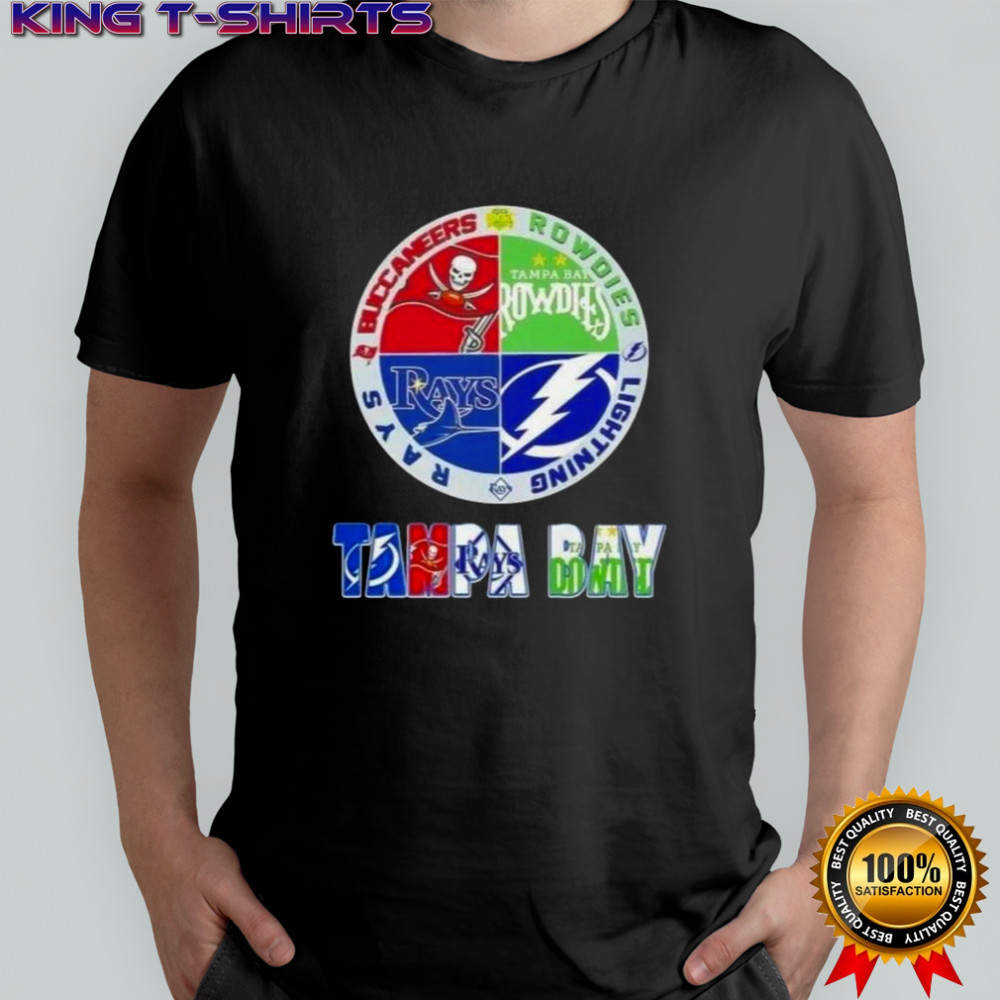 Tampa Bay Sports Buccaneers Rowdies Lightning Rays Logos T-Shirt