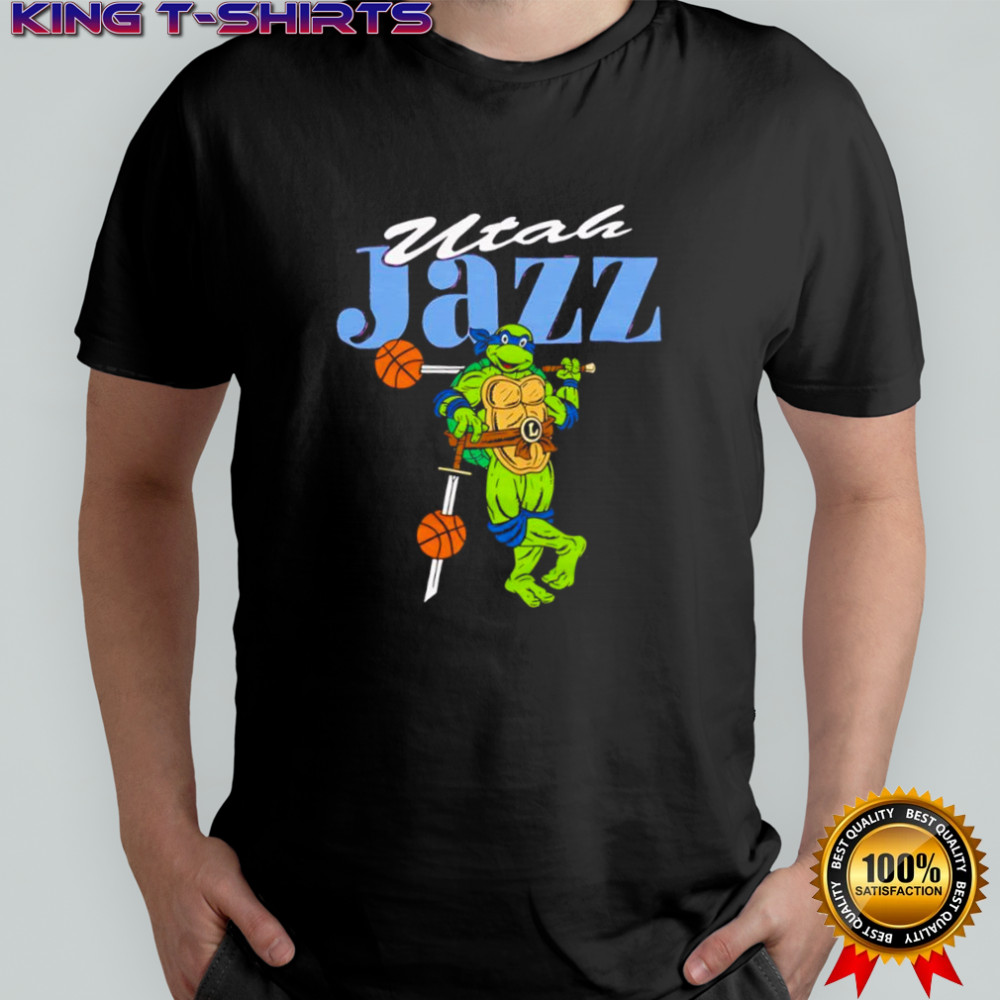 Teenage Mutant Ninja Turtles Leonardo X Utah Jazz logo shirt