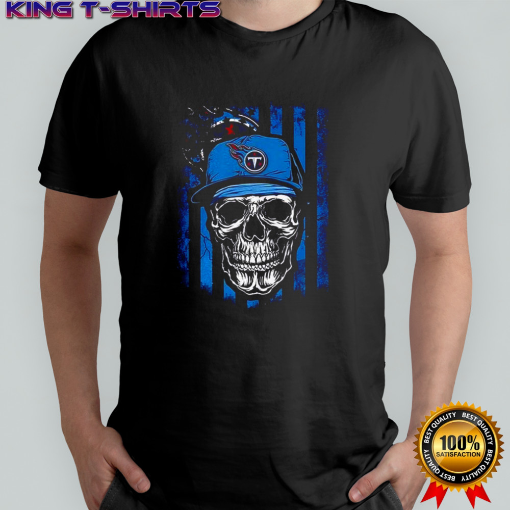 Tennessee Titans NFL Skull American Flag Footaball Lover T-Shirt