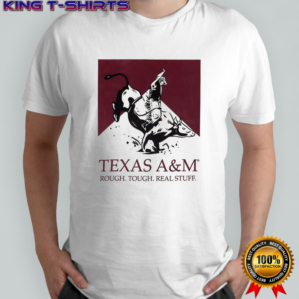 Texas A and M Rough Tough Real Stuff Bull Rider retro shirt