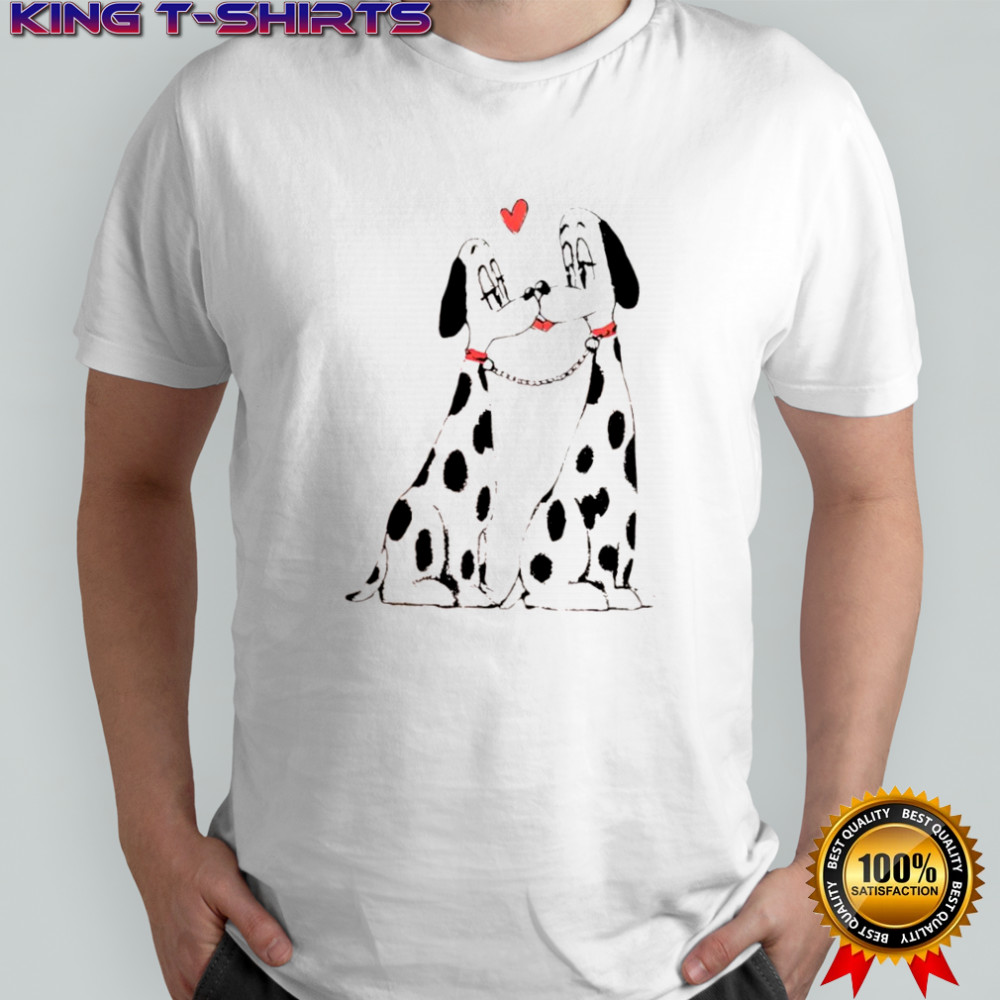 The Pooch Smooch Disney movie 101 Dalmatians kissing dogs graphic shirt