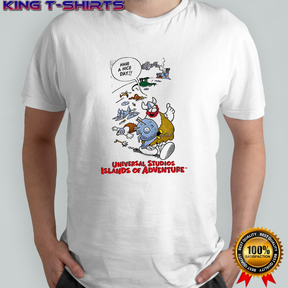 Universal studios islands of adventure Viking have a nice day vintage cartoon shirt