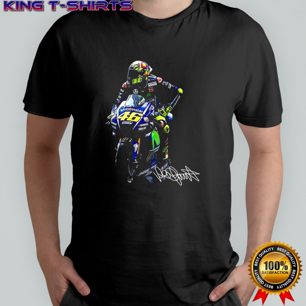 Valentino Rossi 46 and Yamaha YZR-M1 MotoGP signature shirt
