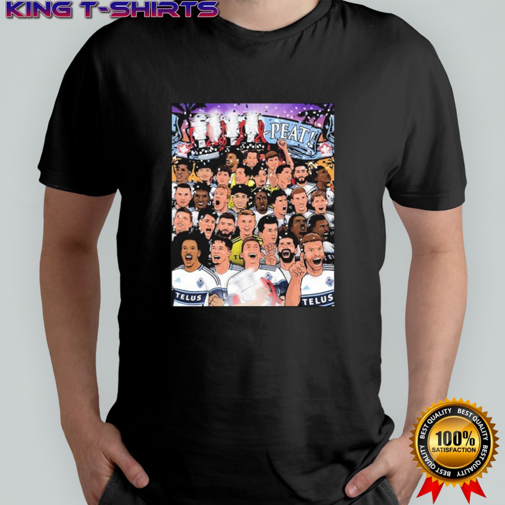Vancouver Whitecaps FC Four Peat 2025 TELUS Canadian Champions T-shirt